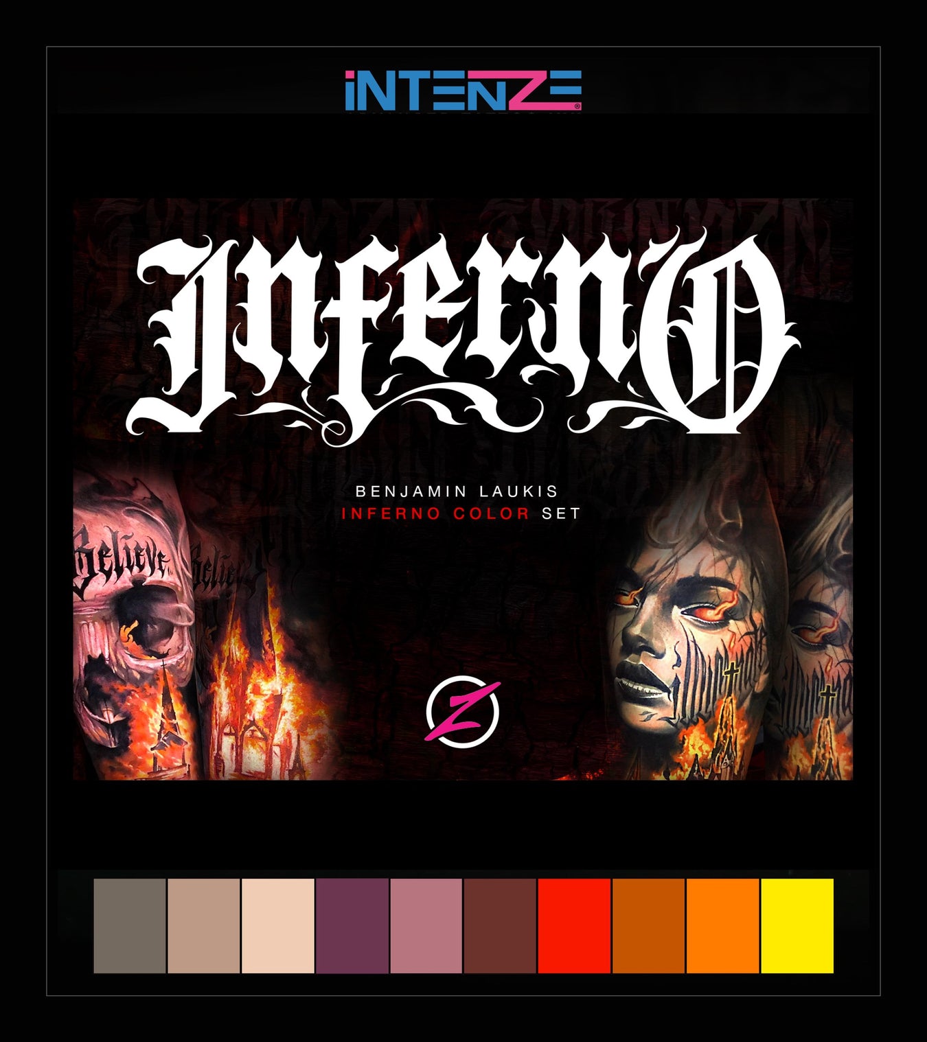 INFERNO Tattoo Color Set - Intenze Tattoo Ink