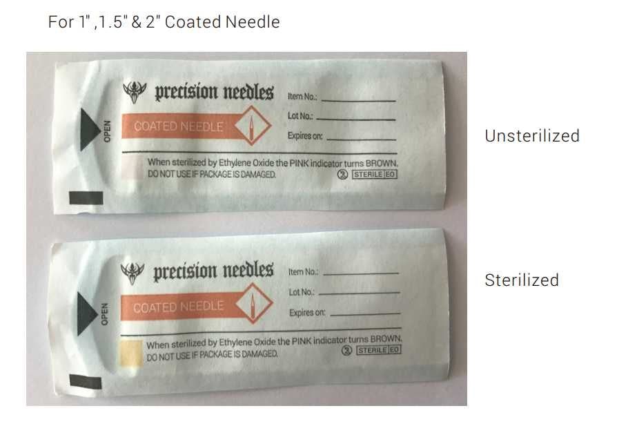 18g Sterilized 2" Body Piercing Needles - 100 pcs