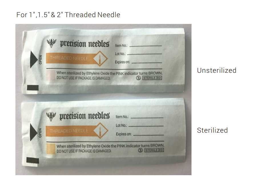 14g Threaded Piercing Needles 100 Total Sterilized 1" Body Piercing Needles